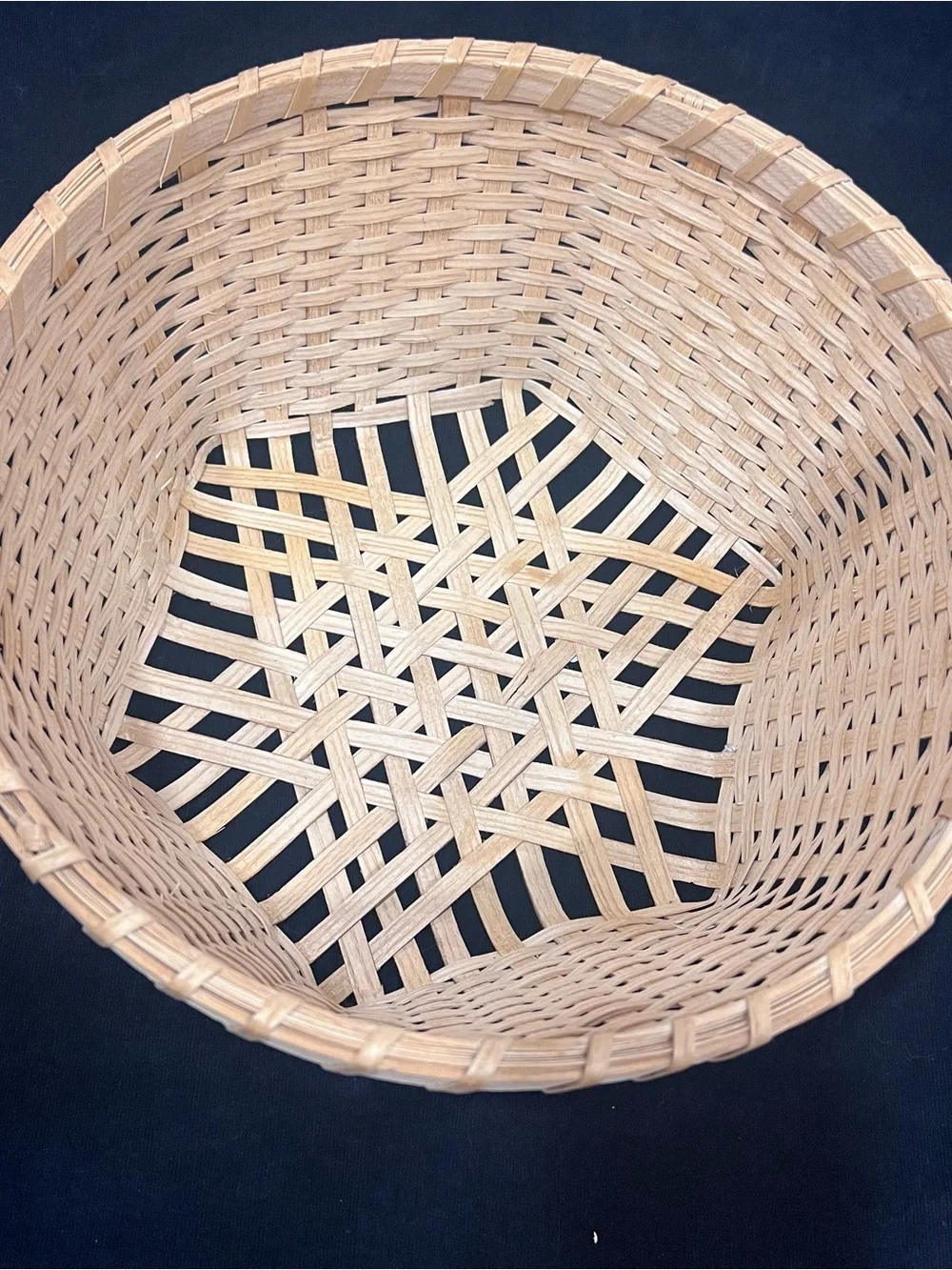 Natural Woven Bamboo Hexagon Farmhouse Basket - Beige